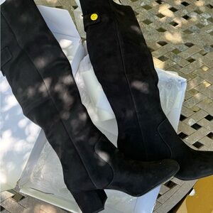 Nine West Black Over the Knee Heeled Boots Size 8.5